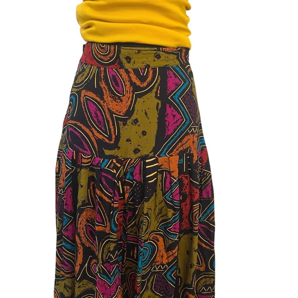 80s vintage abstract midi maxi skirt size small - Picture 6 of 14